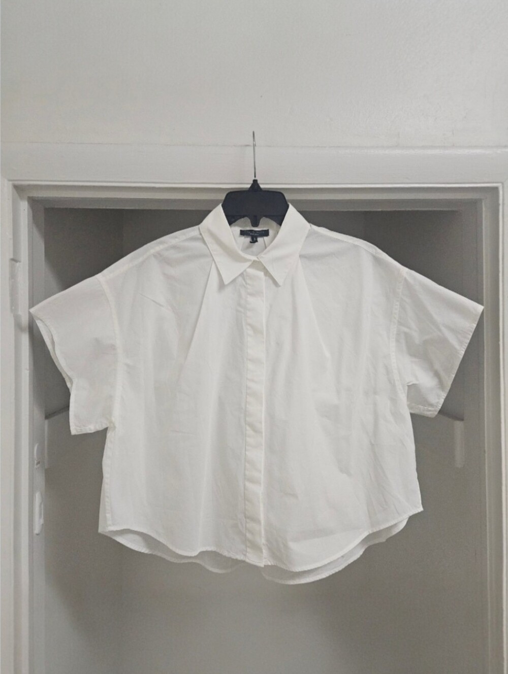 RAG & BONE MAURA POPLIN SHIRT WHITE SMALL - Picture 3 of 9